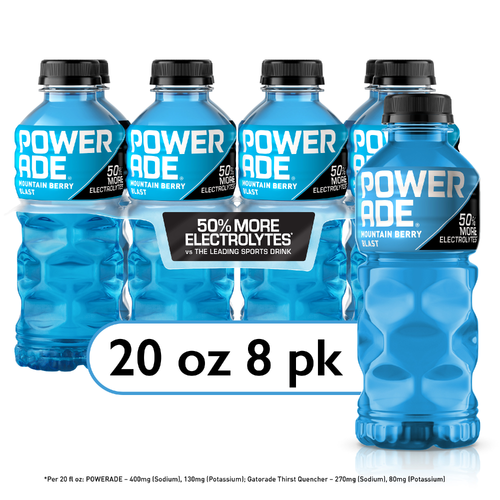 Powerade Mountain Berry Blast Sports Drink Bottles - 160 Fluid Ounce Image 1 of 4