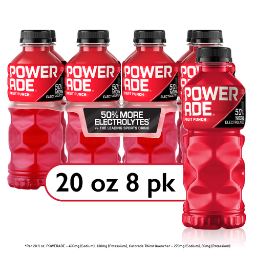 Powerade Fruit Punch Sports Drink Bottles - 160 Fluid Ounce Image 1 of 4