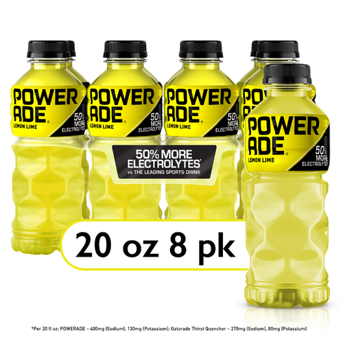 Powerade Lemon Lime Sports Drink Bottles - 160 Fluid Ounce Image 1 of 4