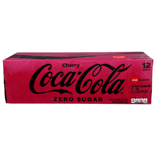 Coca-Cola Cherry Zero Sugar - 12 Fluid Ounce - 12 Count