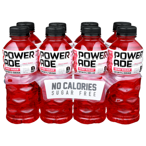 Powerade Zero Sugar Fruit Punch Sports Drink - 20 Fluid Ounce - 8 Count