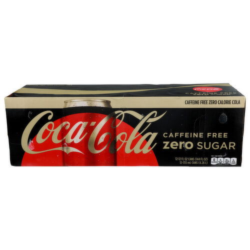 Coca-Cola Caffeine Free Zero Sugar - 12 Fluid Ounce - 12 Count