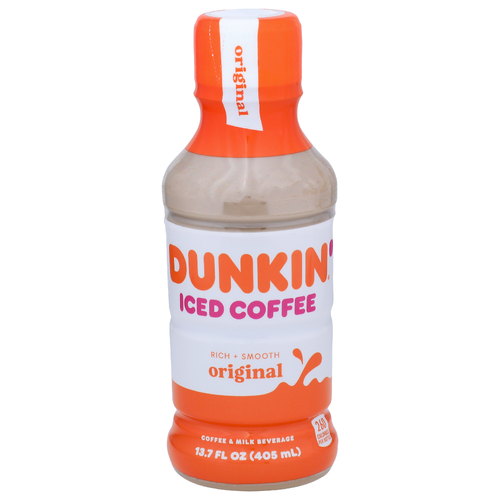 Dunkin' Iced Original Rich + Smooth Ice Coffee Coffee & Milk Beverage - 13.7 Fluid Ounce