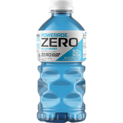 Powerade Zero Mixed Berry Electrolyte Sports Drink, Bottle - 28 Fluid Ounce
