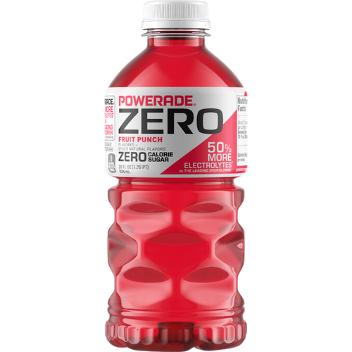 Powerade Zero Sugar Fruit Punch Electrolyte Sports Drink, Bottle - 28 Fluid Ounce