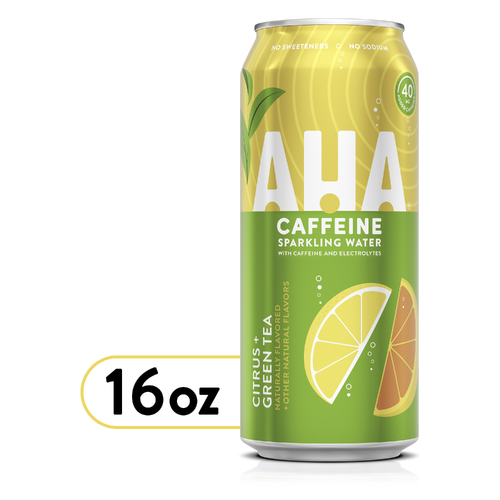Aha Citrus Green Tea Sparkling Water Can - 16 Fluid Ounce