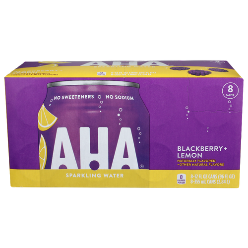 Aha Blackberry + Lemon Sparkling Water - 12 Fluid Ounce - 8 Count Image 1 of 4