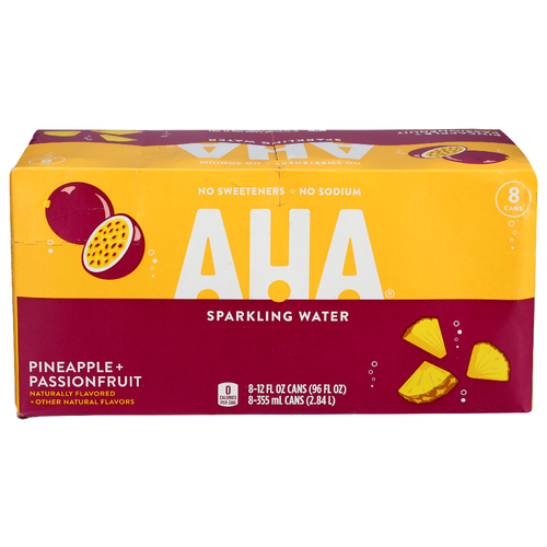 Aha Pineapple + Passionfruit - 12 Fluid Ounce - 8 Count