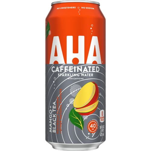 Aha Mango Black Tea Sparkling Water Can - 16 Fluid Ounce Image 1 of 2