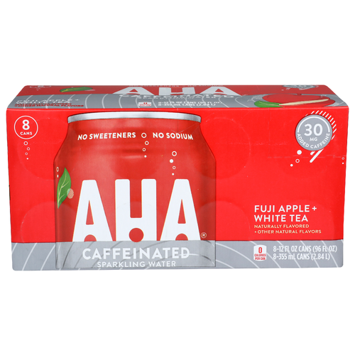 Aha Fruit Apple + White Tea Sparkling Water - 12 Fluid Ounce - 8 Count Image 1 of 4