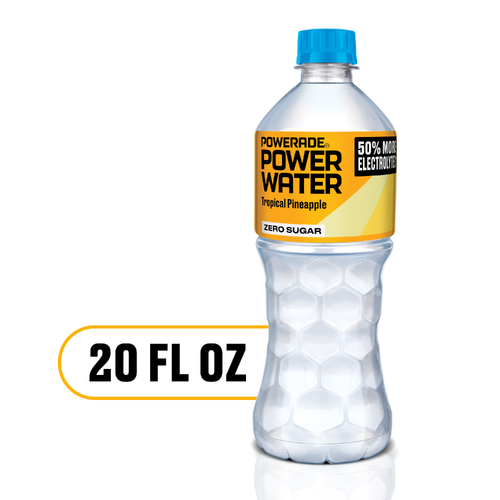 Powerade Zero Sugar Tropical Pineapple Enhanced Water Bottle - 20 Fluid Ounce