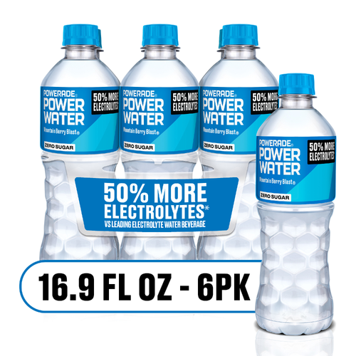 Powerade Mountain Berry Blast Water Bottles - 16.9 Fluid Ounce - 6 Count