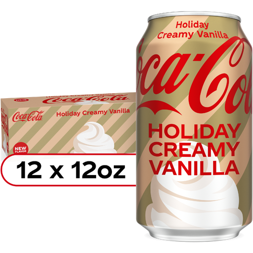 Coca-Cola Holiday Creamy Vanilla Soda Cans - 12 Fluid Ounce