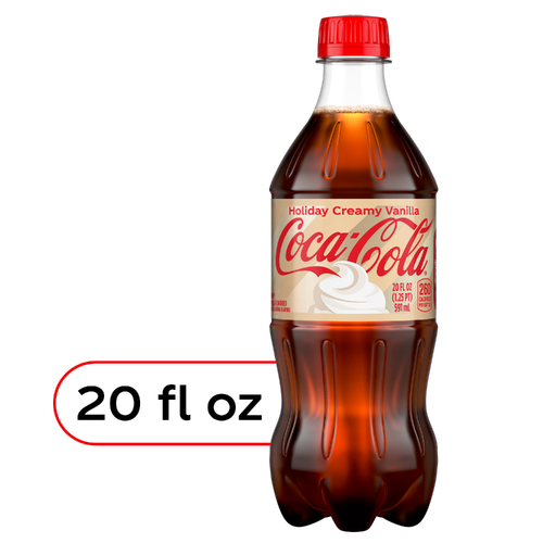 Coca-Cola Holiday Creamy Vanilla Soda Bottle - 20 Fluid Ounce