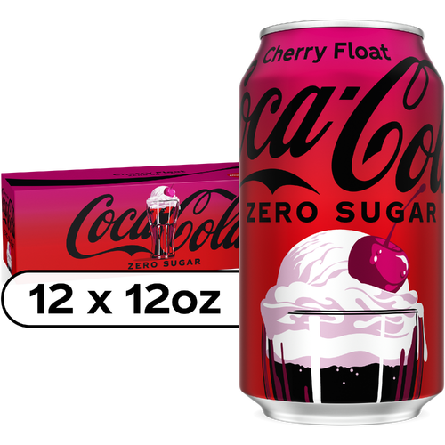 Coca-Cola Zero Sugar Cherry Float Soda Cans - 144 Fluid Ounce Image 1 of 4