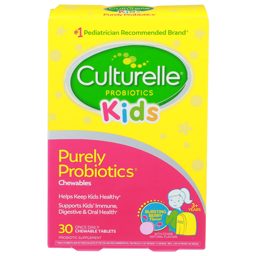 Culturelle Kids - Purely Probiotics, Bursting Berry Flavor, Chewable Tablets - 30 Each