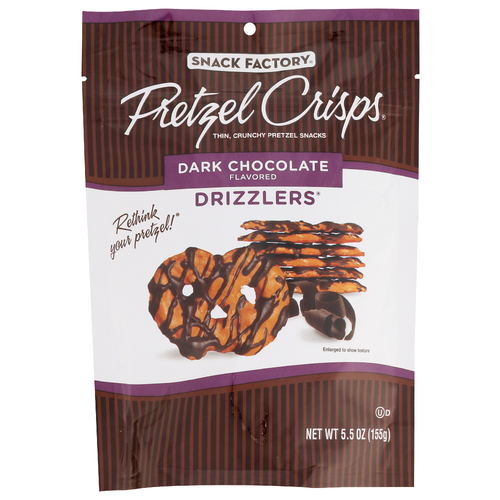 Snack Factory Pretzel Crisps Dark Chocolate Drizzlers - 5.5 Ounce Image 1 of 2