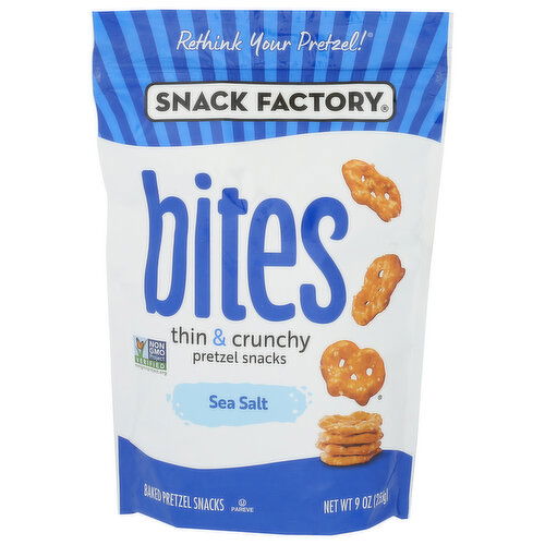 Snack Factory Sea Salt Pretzels Pretzel Crisp Bites - 9 Ounce