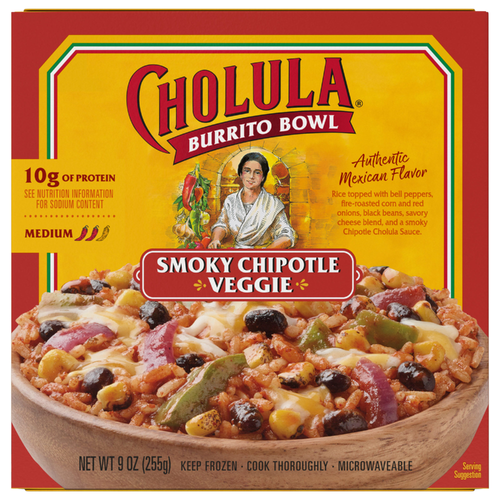 Cholula Smoky Chipotle Veggie Frozen Burrito Bowl - 0.56 Pound