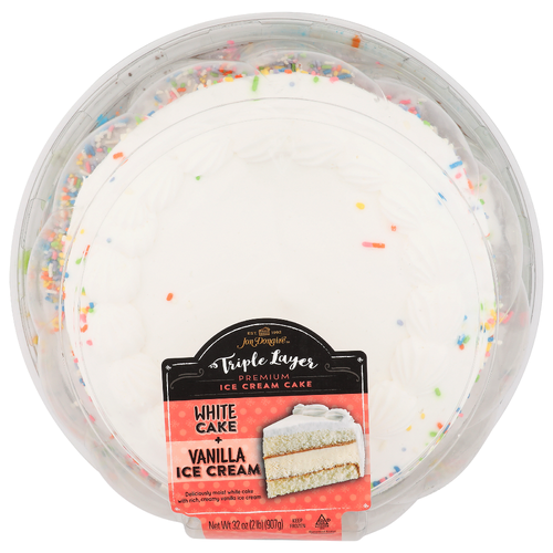 Jon Donaire White Cake Vanilla Ice Cream Triple Layer Premium - 32 Ounce