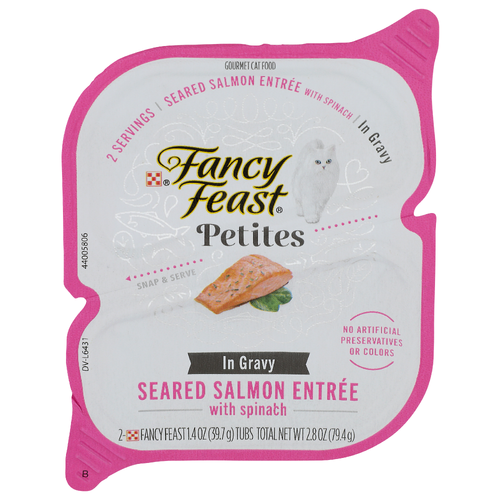 Fancy Feast Petites Seared Salmon Entree With Spinach In Gravy Gourmet Cat Food - 1.4 Ounce - 2 Count