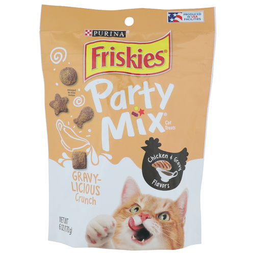 Purina Friskies Chicken & Gravy Flavors Party Mix Cat Treats - 6 Ounce