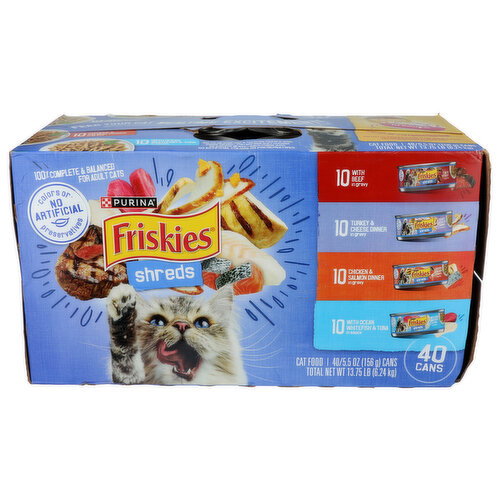 Purina Friskies Variety Pack Shreds Wet Cat Food - 0.344 Pound - 40 Count Image 1 of 4