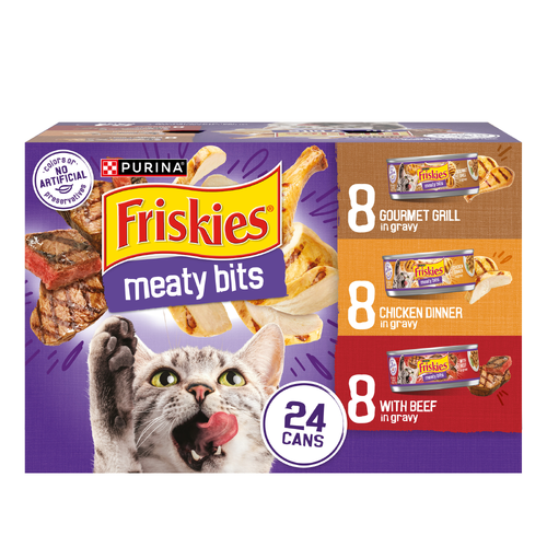 Purina Friskies Gravy Wet Cat Food Variety Pack, Meaty Bits - 8.25 Pound