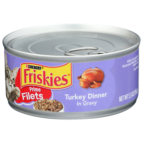 Purina Friskies Turkey Dinner In Gravy Prime Filets Cat Food - 5.5 Ounce