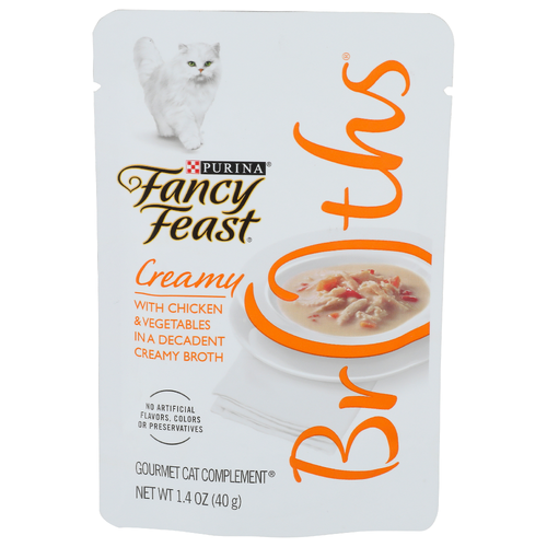 Purina Fancy Feast Creamy With Chicken & Vegetables In a Decadent Broth Broths - 1.4 Ounce