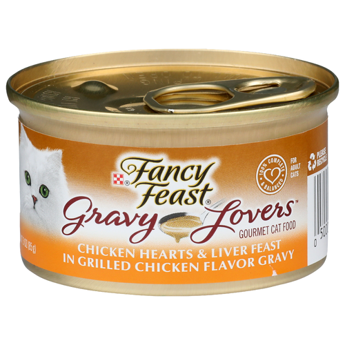 Fancy Feast Gravy Fovers Chicken Hearts & Liver In Grilled Gourmet Cat Food - 3 Ounce