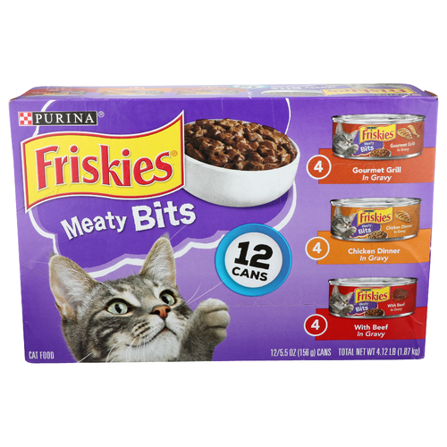 Purina Friskies Meaty Bits Cat Food - 5.5 Ounce - 12 Count