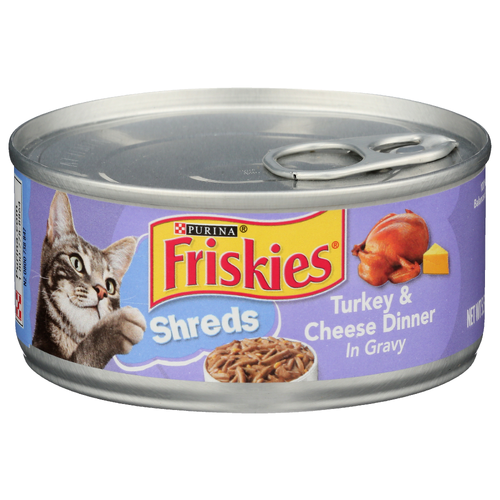 Purina Friskies Turkey & Cheese Dinner In Gravy Shreds Cat Food - 5.5 Ounce