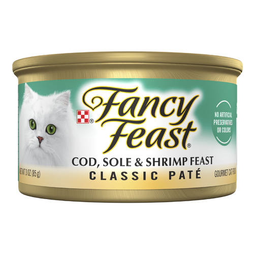 Purina Fancy Feast Cod, Sole And Shrimp Classic Grain Free Wet Cat Food Pate - 3 Ounce