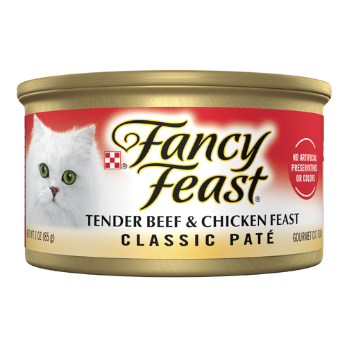 Purina Fancy Feast Tender Beef And Chicken Classic Grain Free Wet Cat Food Pate - 3 Ounce Image 1 of 4