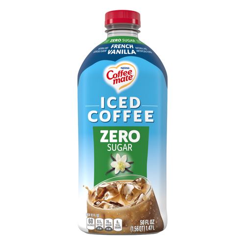 Coffee mate French Vanilla Flavored Iced Coffee, Zero Sugar, Non Dairy Ready To Drink - 50 Ounce