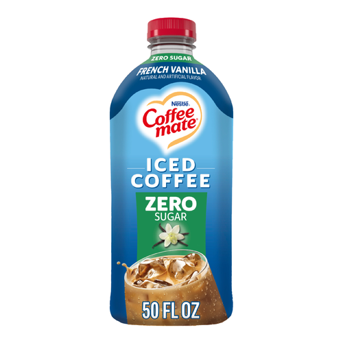 Coffee mate French Vanilla Flavored Iced Coffee, Zero Sugar, Non Dairy Ready To Drink - 50 Ounce
