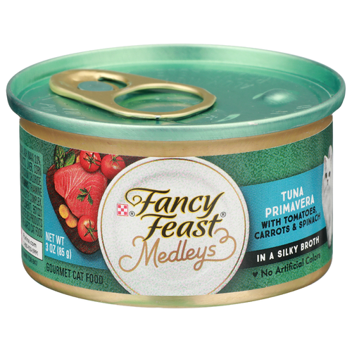 Fancy Feast Medleys Tomatoes Carrots & Spinach Tuna Primavera - 3 Ounce