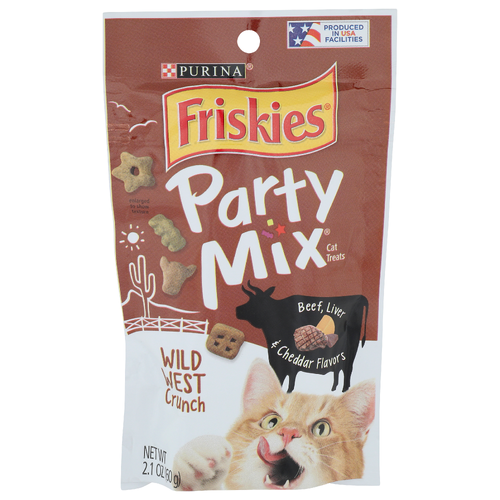Purina Friskies Beef, Liver & Cheddar Party Mix Cat Treats - 2.1 Ounce
