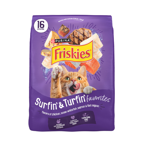 Purina Friskies Cat Food Surfin And Turfin Favorites Flavors Of Chicken - 16 Pound Image 1 of 4