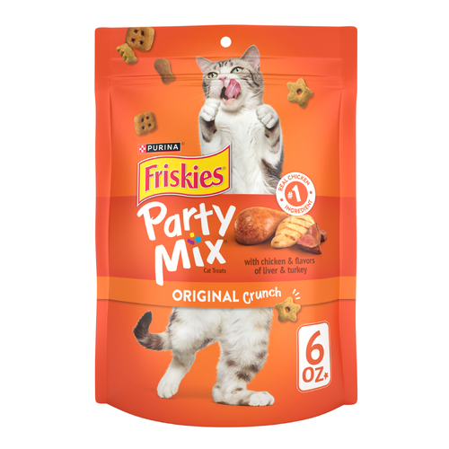 Purina Friskies Cat Treats, Party Mix Original Crunch - 6 Ounce
