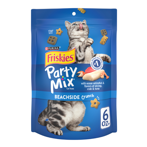 Purina Friskies Cat Treats, Party Mix Beachside Crunch - 6 Ounce