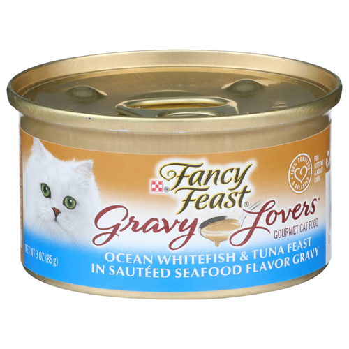 Fancy Feast Gravy Fovers Ocean Whitefish & Tuna In Sauteed Seafood Flavor Lovers - 3 Ounce
