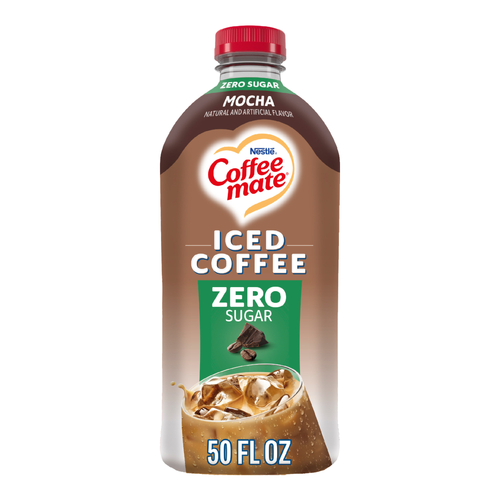Coffee mate Mocha Flavored Iced Coffee, Zero Sugar, Non Dairy Ready To Drink - 50 Ounce