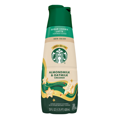 Starbucks Non-Dairy Sugar Cookie Flavored Coffee Creamer, Almondmilk And Oatmilk Inspired By Latte - 28 Ounce