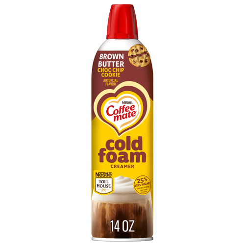 Nestlé Coffee mate Brown Butter Chocolate Chip Cookie Flavored Cold Foam Creamer - 14 Ounce