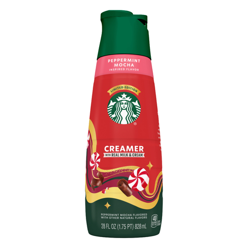 Starbucks Peppermint Mocha Flavored Coffee Creamer, Inspired By Latte - 28 Ounce