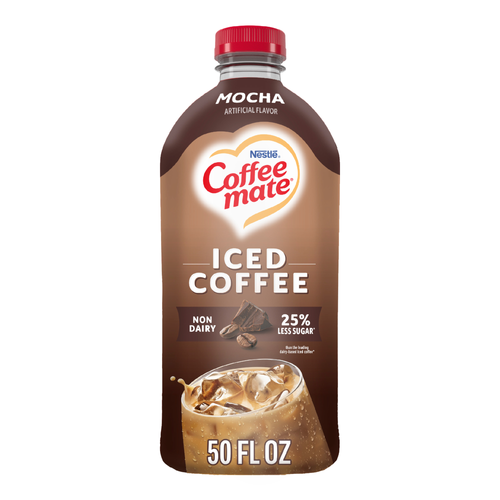 Coffee mate Mocha Flavored Iced Coffee, Non-Dairy Cold Ready To Drink - 50 Ounce