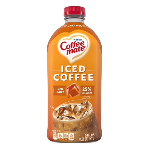 Coffee mate Caramel Flavored Iced Coffee, Non-Dairy Cold Ready To Drink - 50 Ounce