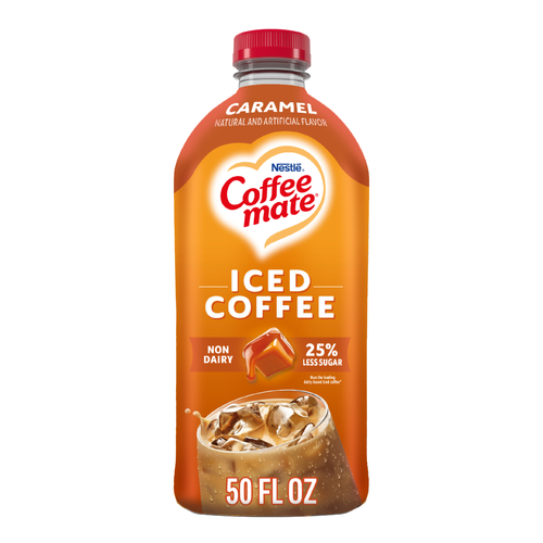 Coffee mate Caramel Flavored Iced Coffee, Non-Dairy Cold Ready To Drink - 50 Ounce
